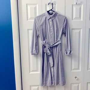 Navy striped A-line dress. J. by JCrew size 0